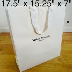 Maison Margiela Paper Shopping Bag - white large, 17.5" x 15.25" x 7" [A]